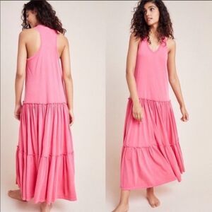 SUNDRY Pink Tiered Sleeveless Maxi Dress Size 3 (Large)